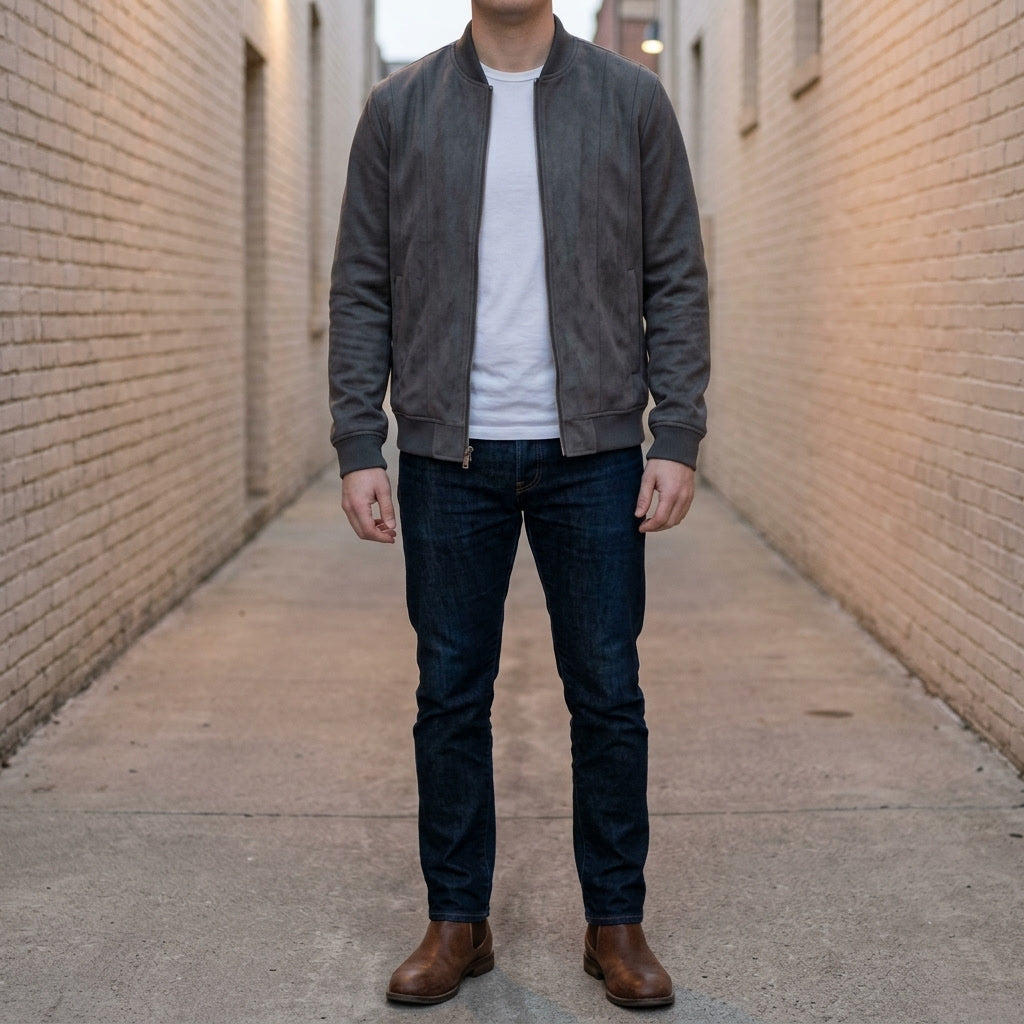 Union Bomber Jacket - Men's Vegan Suede Bomber