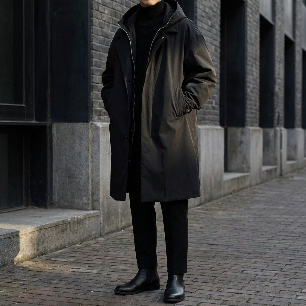 Kensington Overcoat - Men's Hooded Long Overcoat