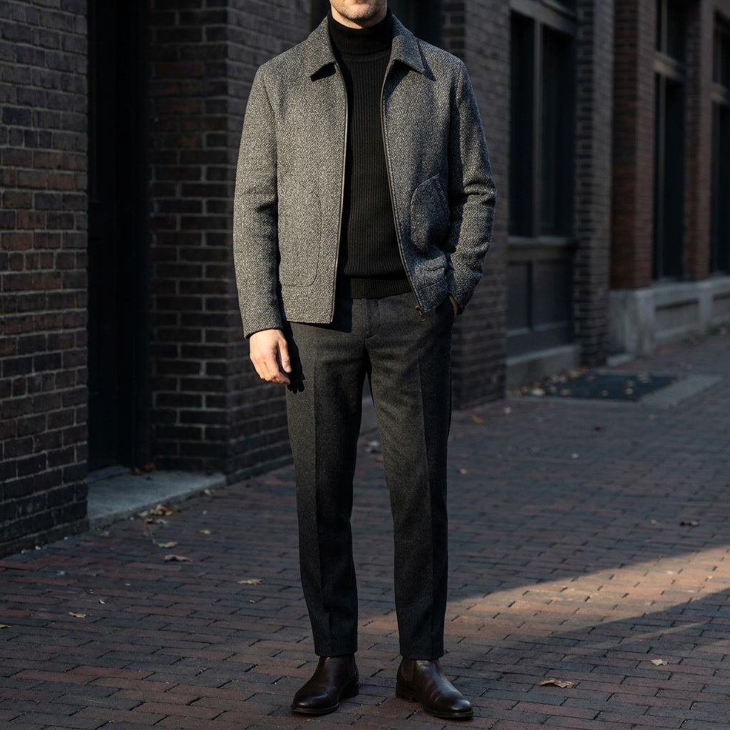 Albany Knit Wool Jacket - Men's Zip Up Wool Jacket