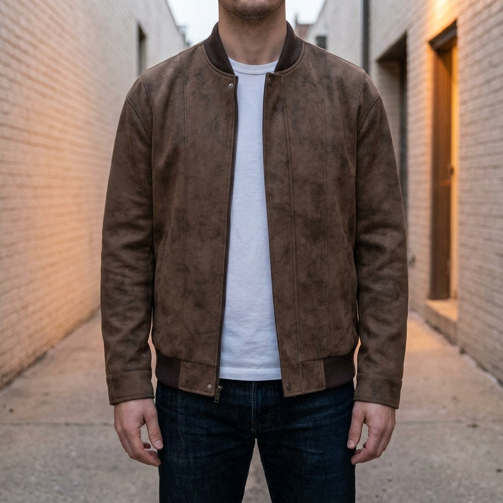 Union Bomber Jacket - Men's Vegan Suede Bomber