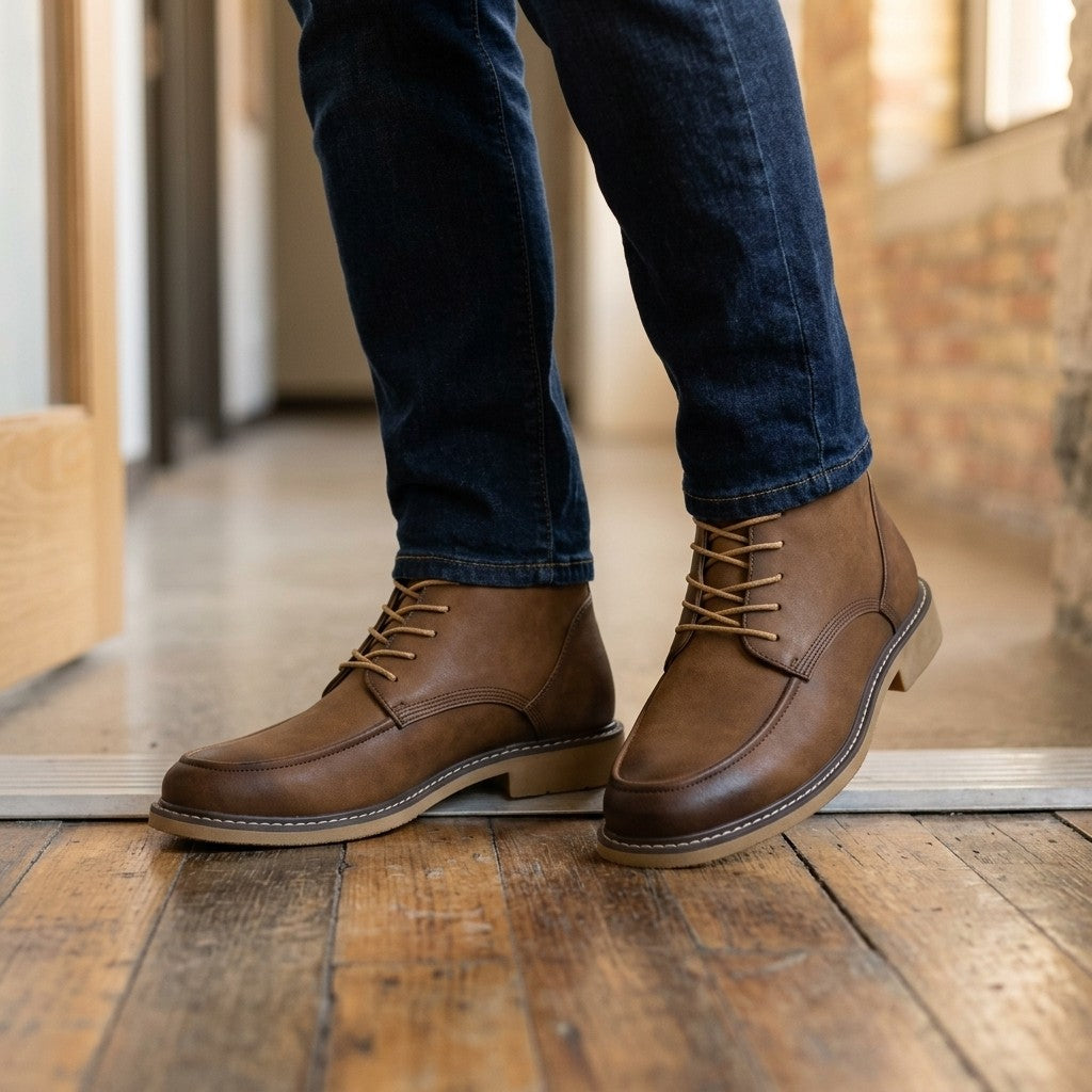 Dean Leather Boots - Men's Moc Toe Lace Up Boots