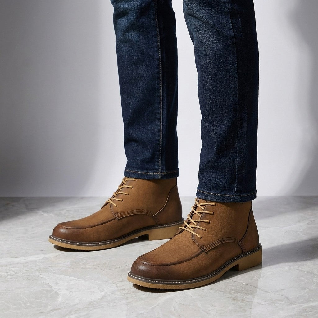 Dean Leather Boots - Men's Moc Toe Lace Up Boots