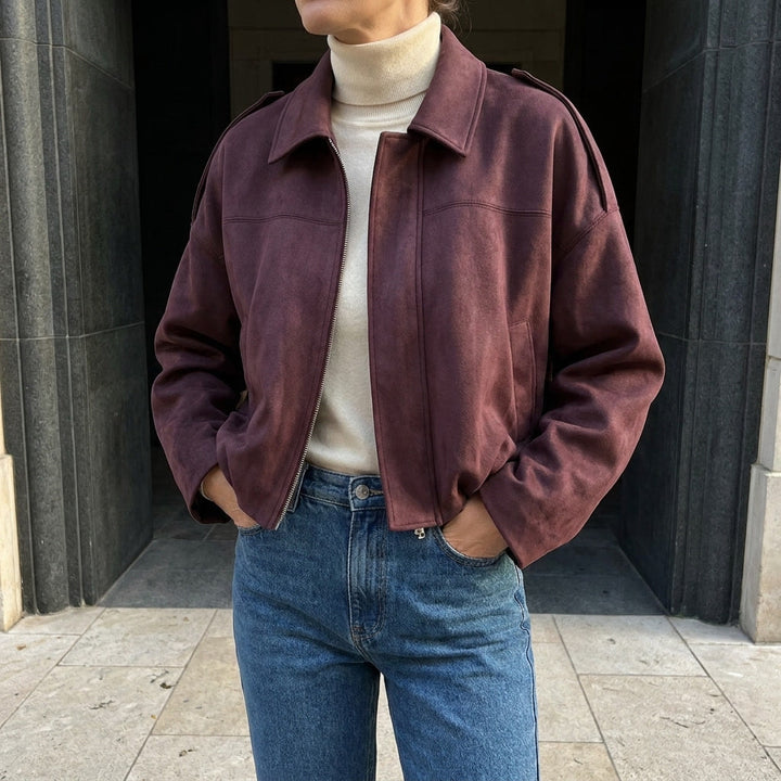 Renna Suede Bomber Jacket - Men's Cropped Bomber