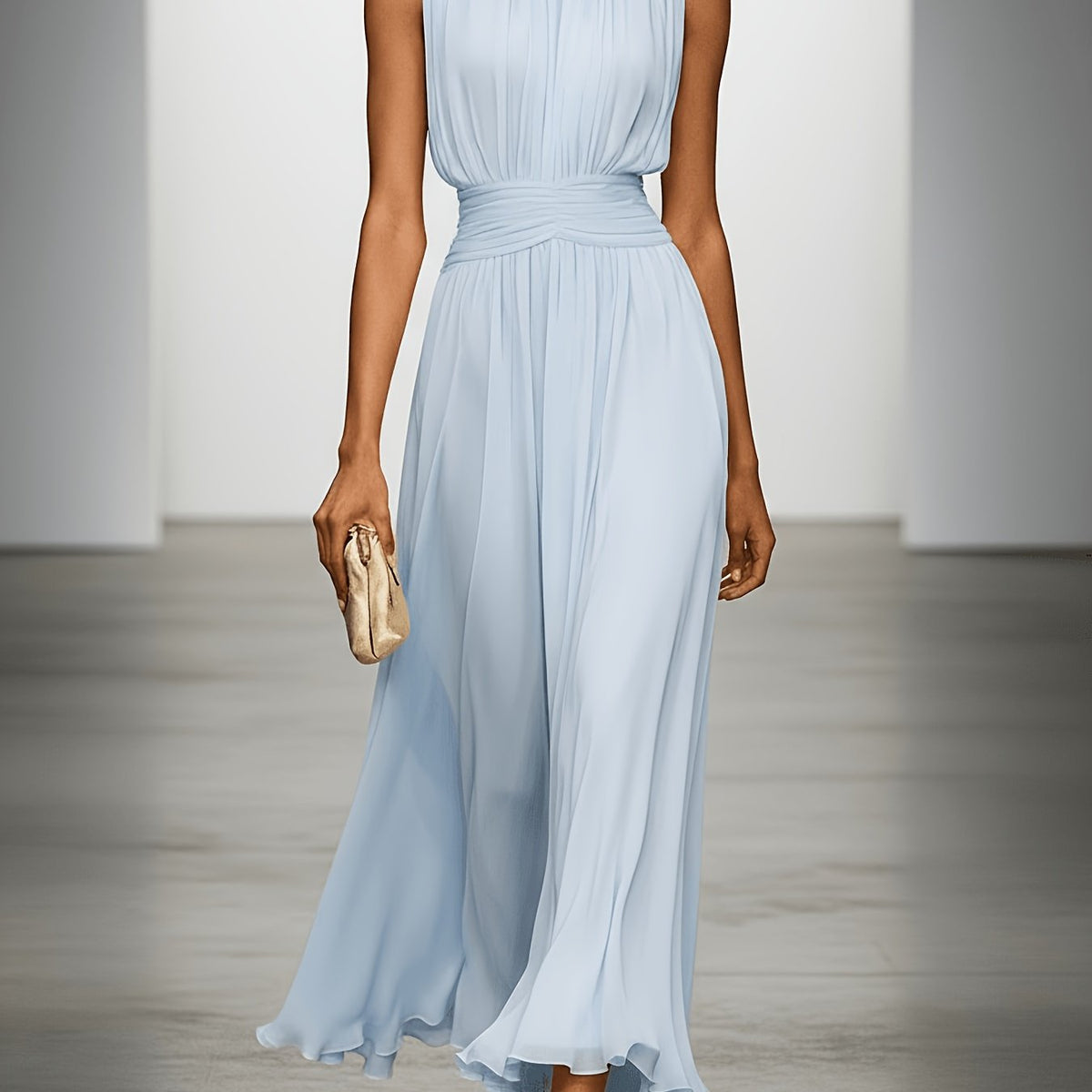 Arabella Pleated Maxi Dress - Women's Wedding Guest Dress