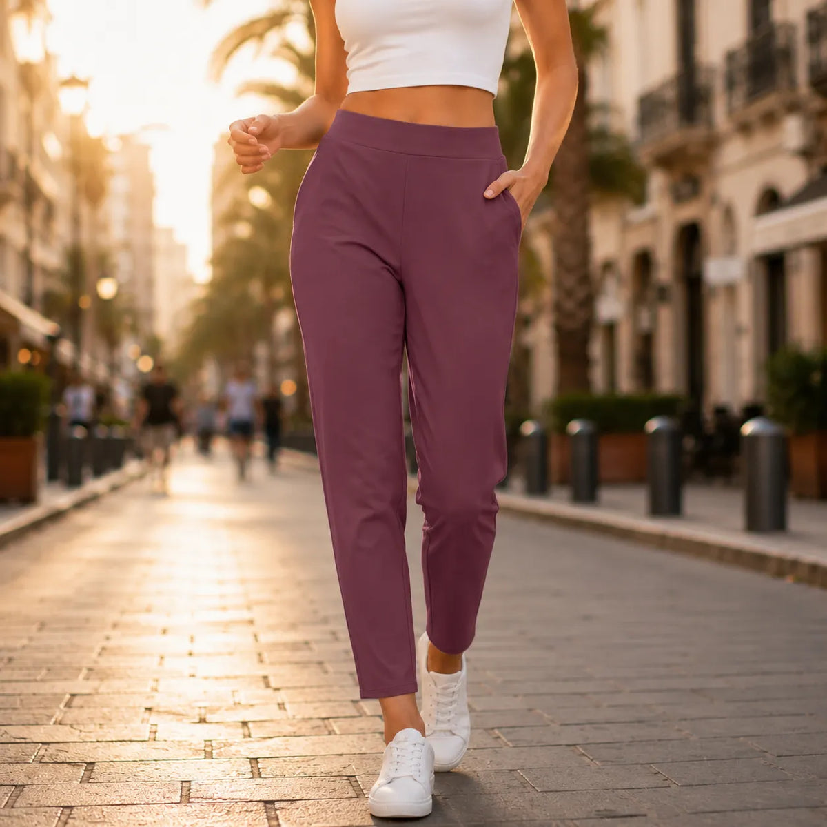 Wearlyn Stretch Ankle Pants - Women's High Waist Trousers
