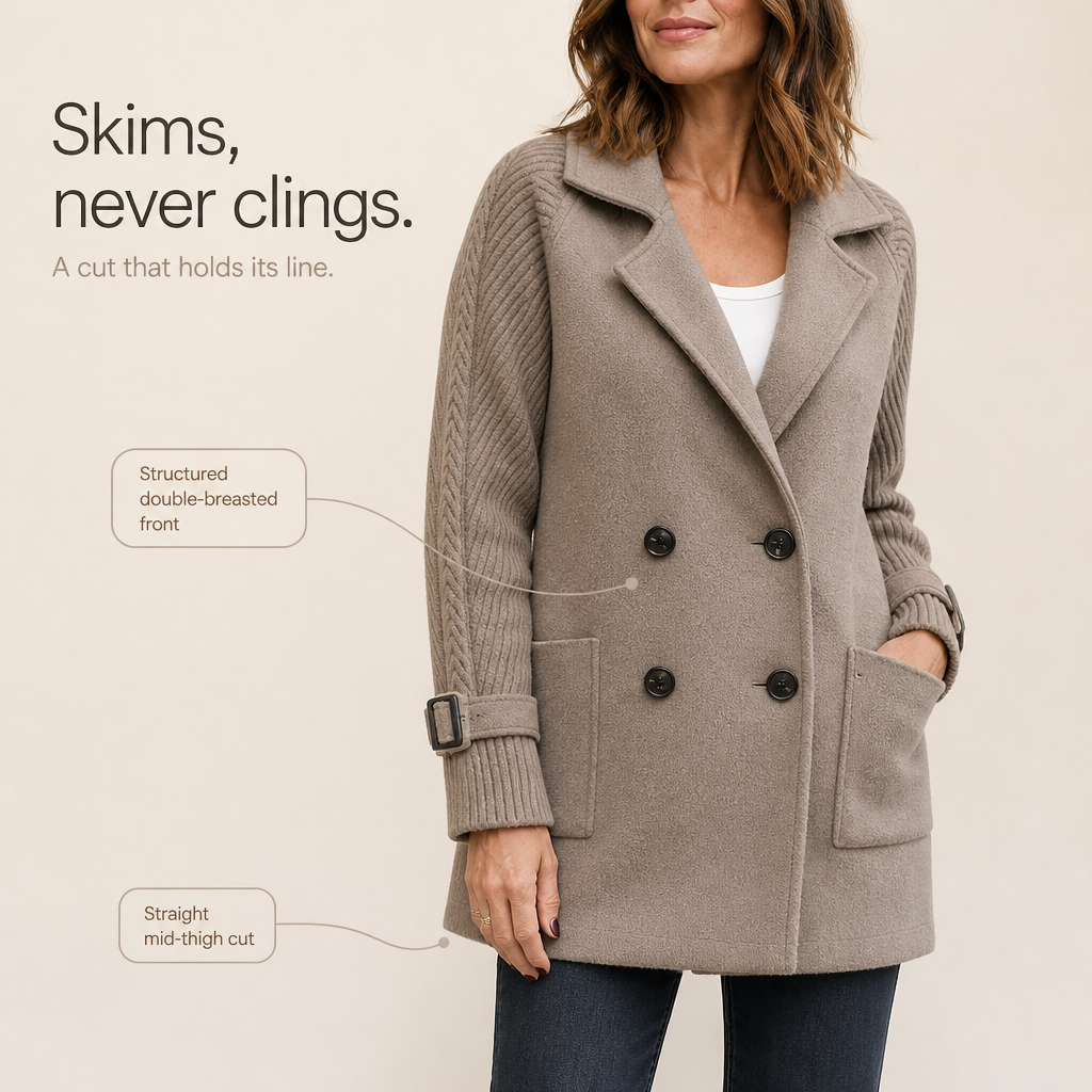 Doubletake Double-Breasted Coat - Lapel Women's Work Coat