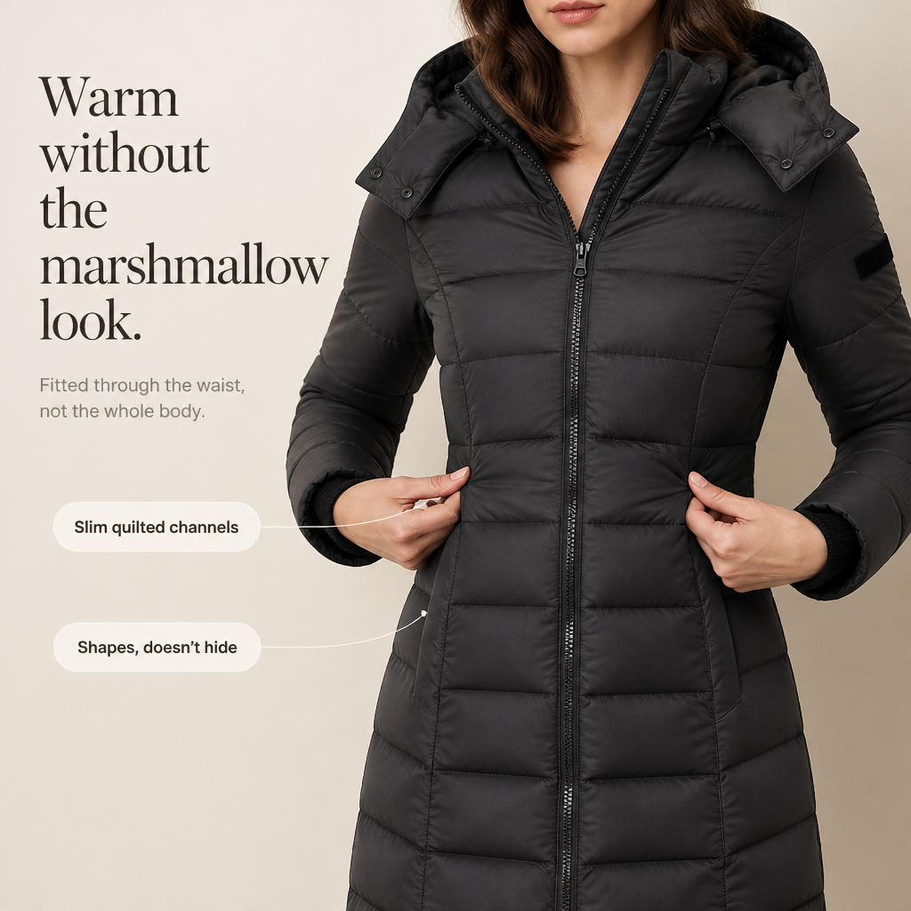 Wearbella Puffer Jacket - Women's Mid Length Hooded Puffer