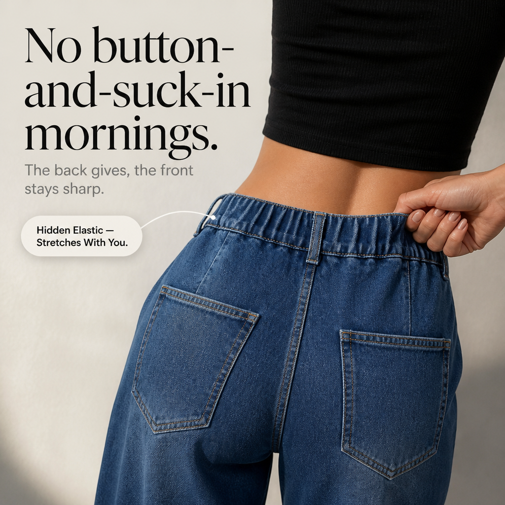Slouchden Harem Jeans - Tapered Elastic Back Women's Jeans