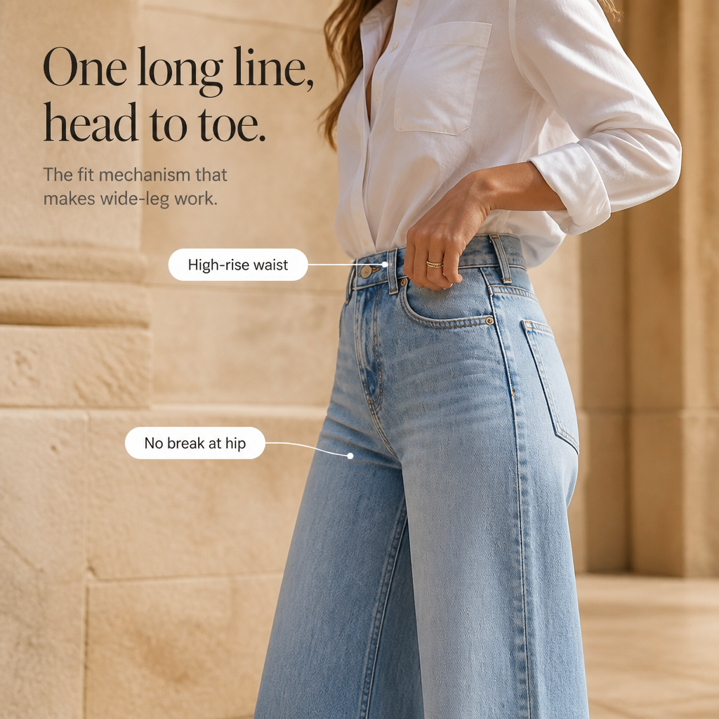 Lenglia Wide Leg Jeans - Women's High Rise Vintage Jeans
