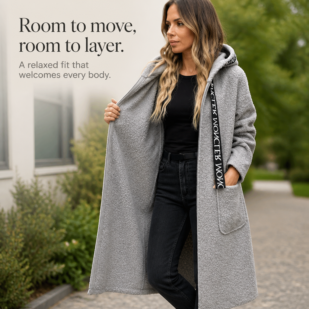 Wearbella Hooded Long Coat - Zip Front Women's Coat
