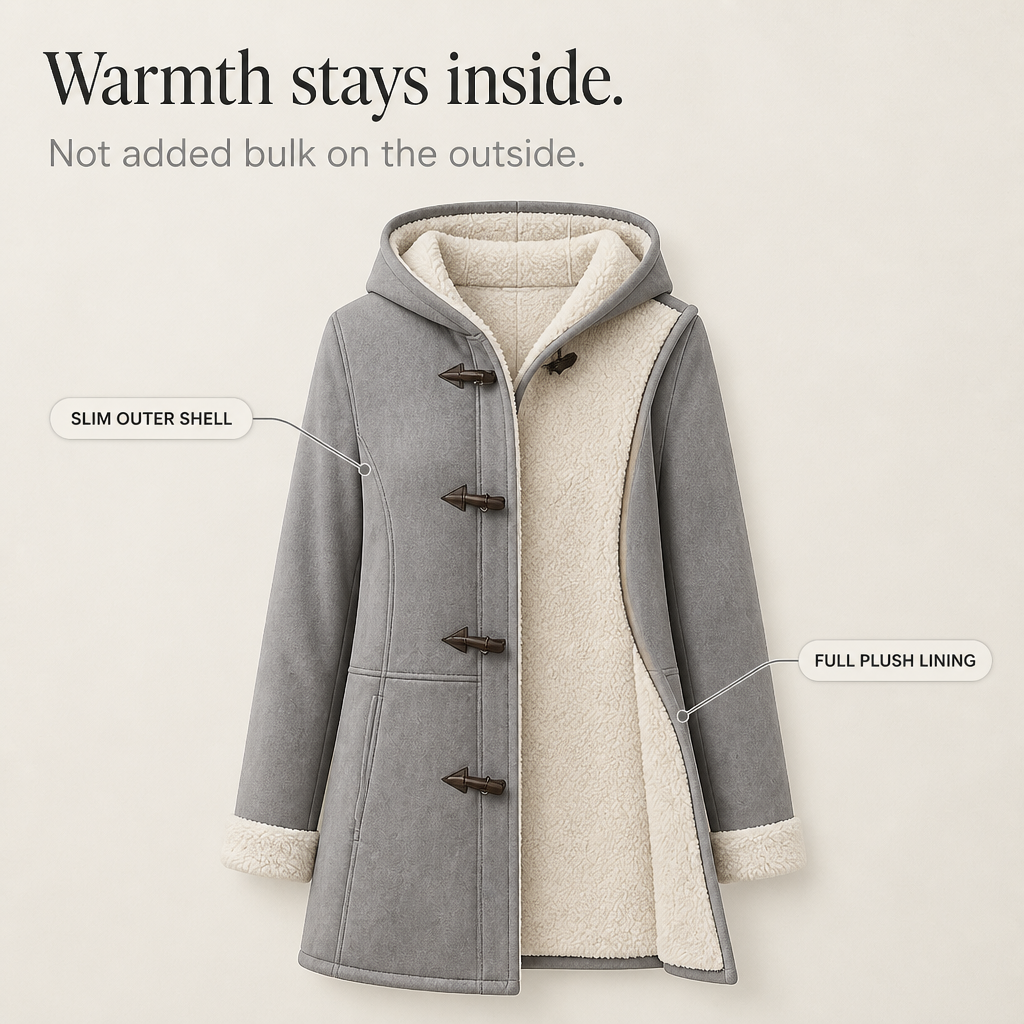 Plushbelle Faux Shearling Coat - Women's Hooded Winter Coat