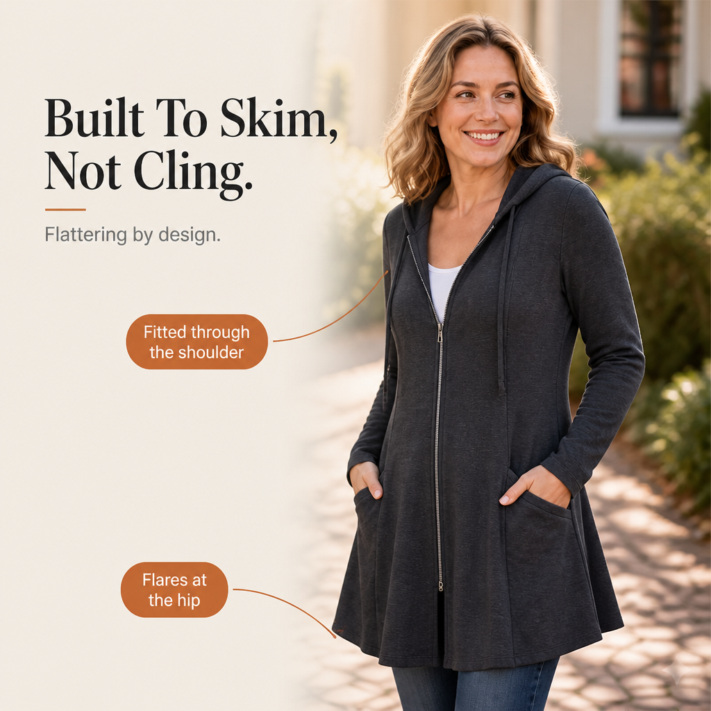 Wrapella Hooded Longline Zip Jacket - Women's Fleece Jacket