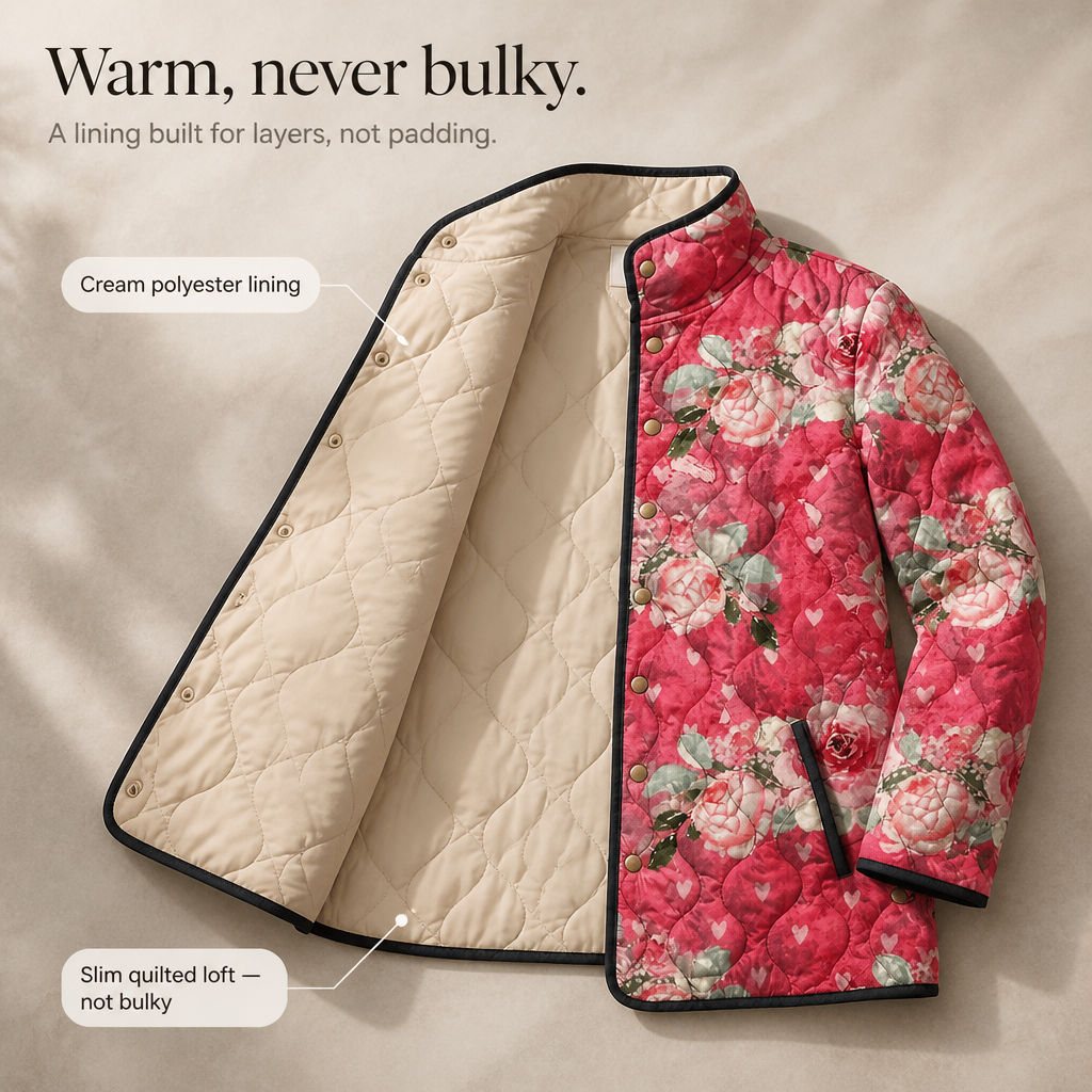 Wearbella Floral Puffer Jacket - Women's Quilted Jacket