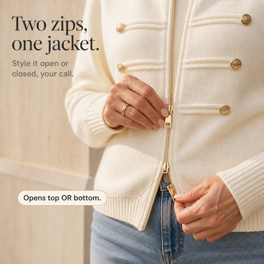 Zipelle Two-Way Zip Cardigan - Women's Sweater Jacket