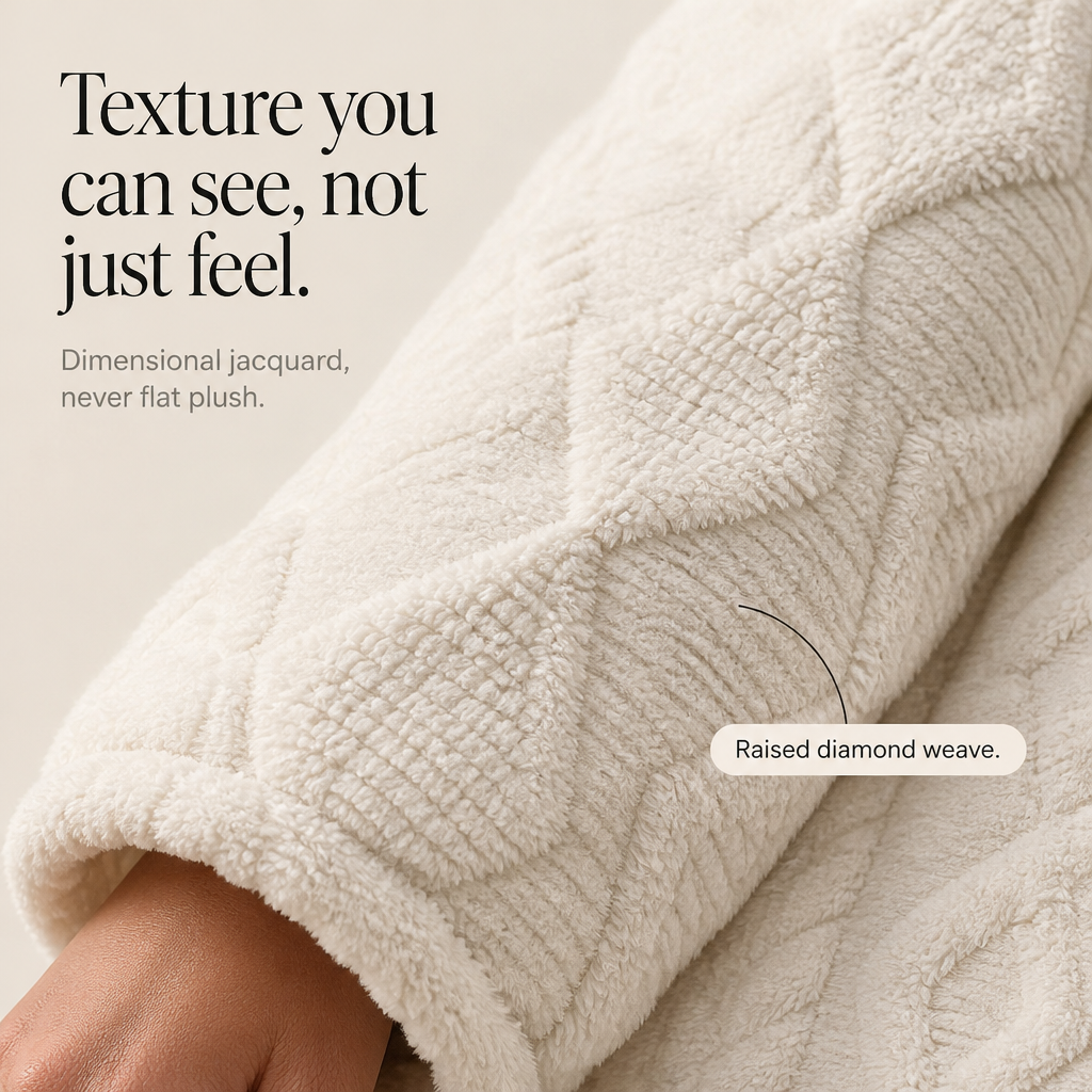 Wearbella Diamond Jacquard Hooded Coat - Women's Plush Coat