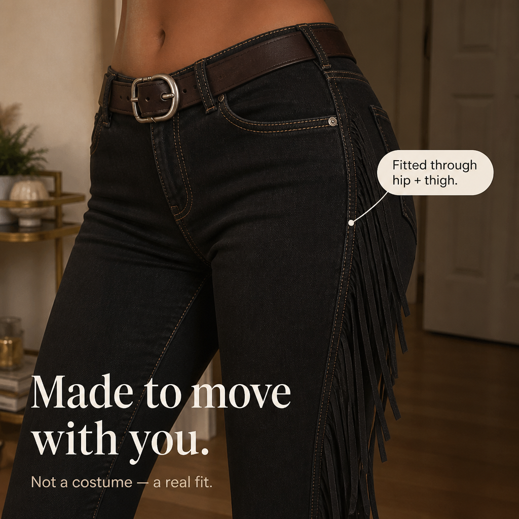 Elarosa Fringe Flare Jeans - Women's Western Bell Bottoms
