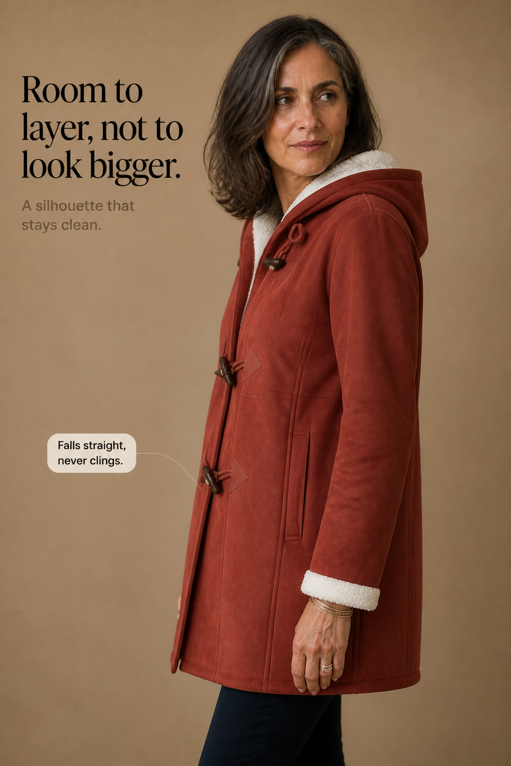 Suedeluxe Faux Suede Coat - Hooded Plush Lined Women's Coat