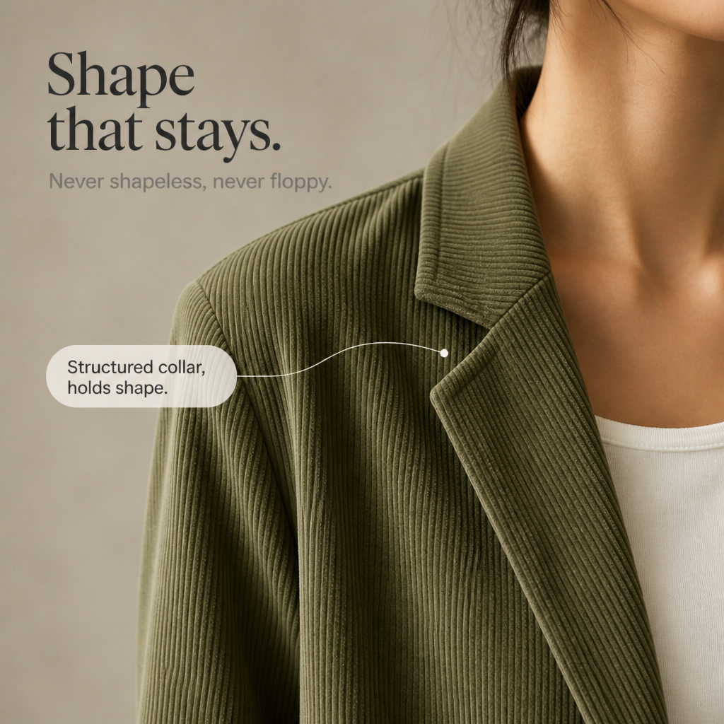 Corduraine Corduroy Blazer - Notch Collar Women's Blazer