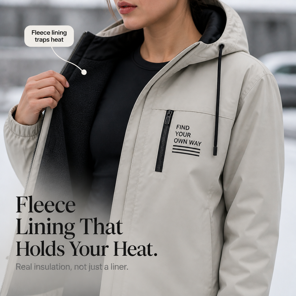 Trailhaven Windbreaker - Fleece-Lined Women's Hooded Jacket