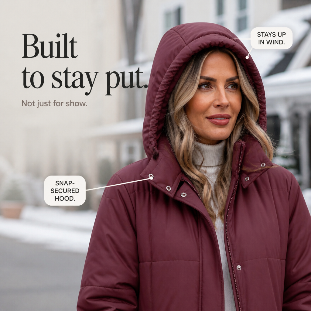 Wearbella Long Hooded Puffer Coat - Women's Winter Coat