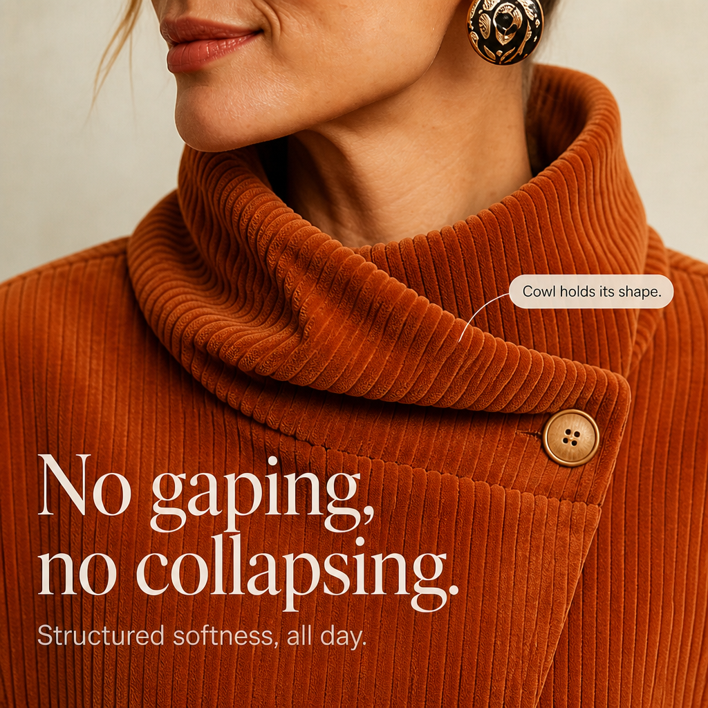 Draperly Corduroy Jacket - Women's Asymmetric Wrap Top