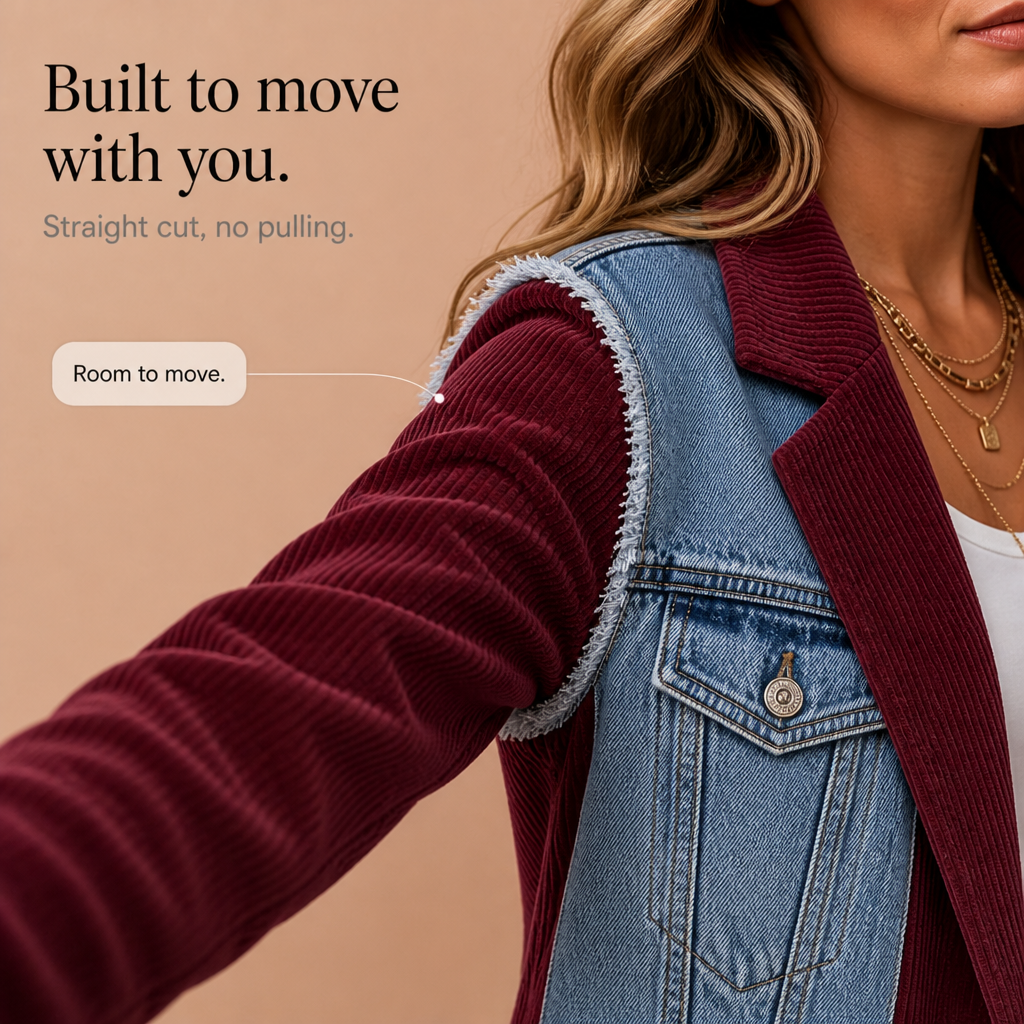 Corvella Denim Corduroy Blazer - Women's Raw Hem Blazer