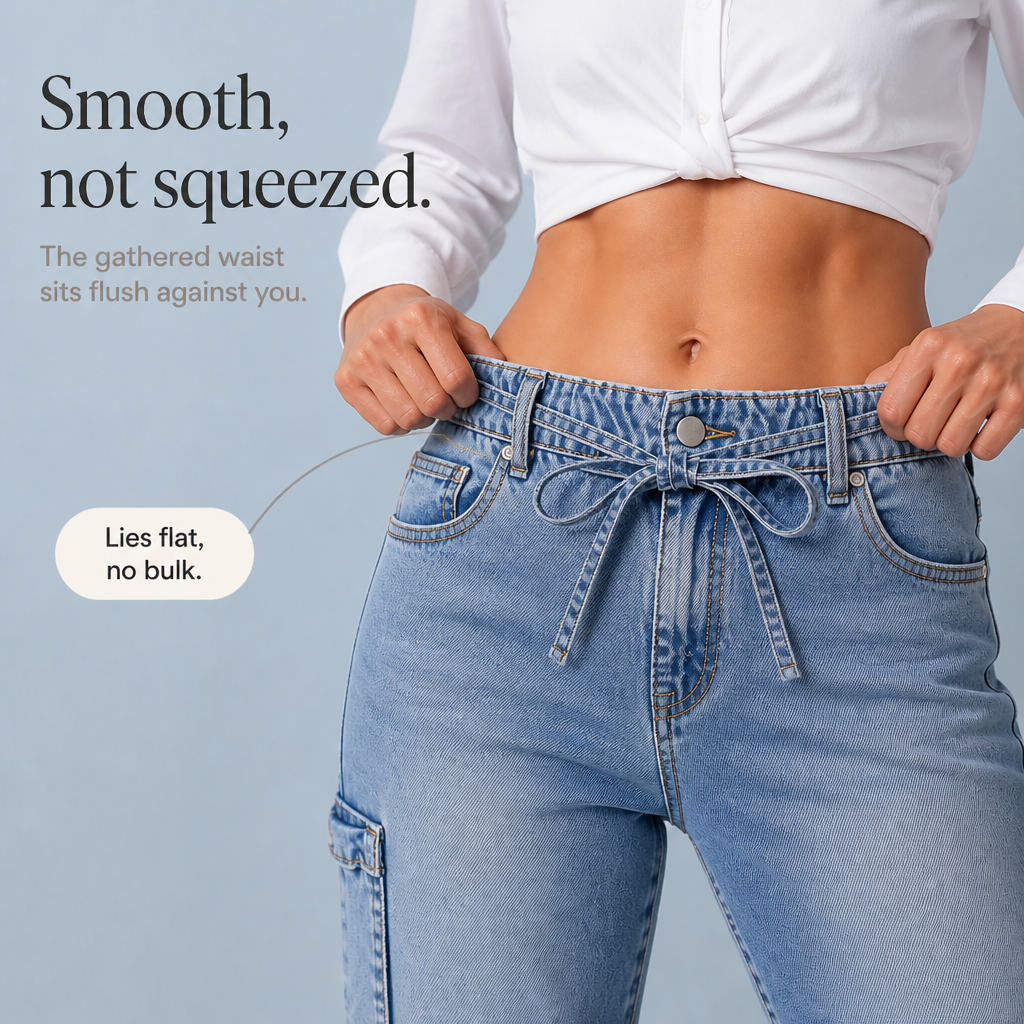 Vellora Drawstring Jeans - Cropped Women's Straight Jeans