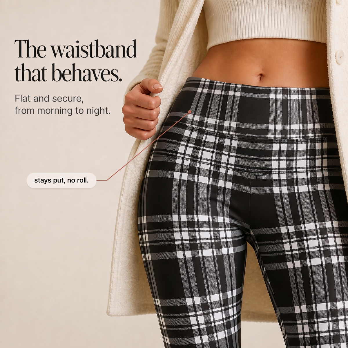 Wearbella Plaid Thermal Leggings - Women's Lined Leggings