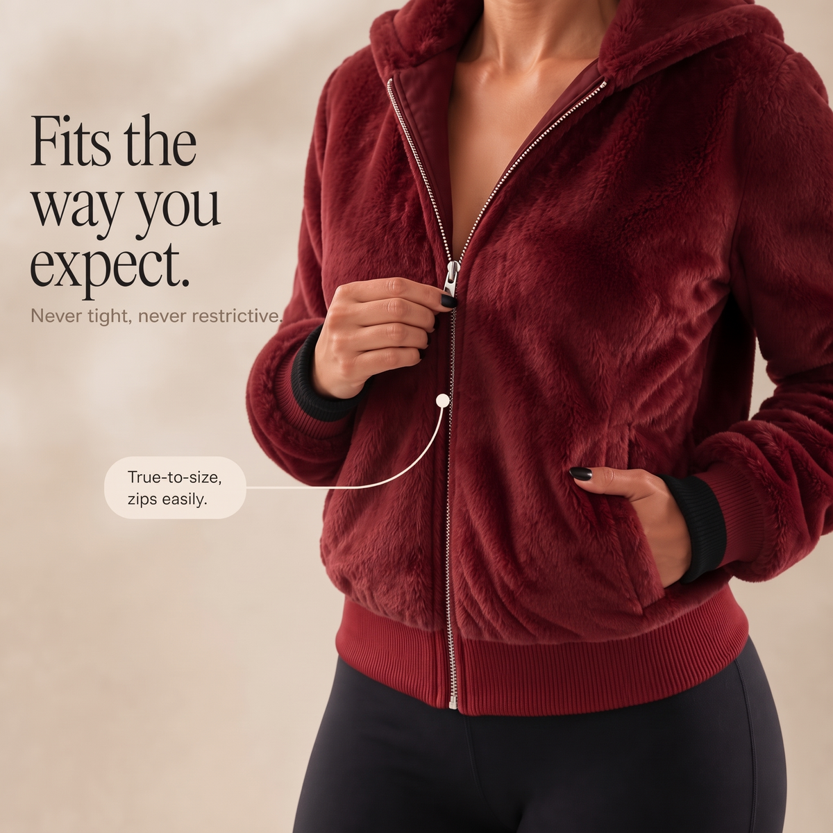 Wearbella Hooded Faux Fur Jacket - Women's Cropped Zip Coat