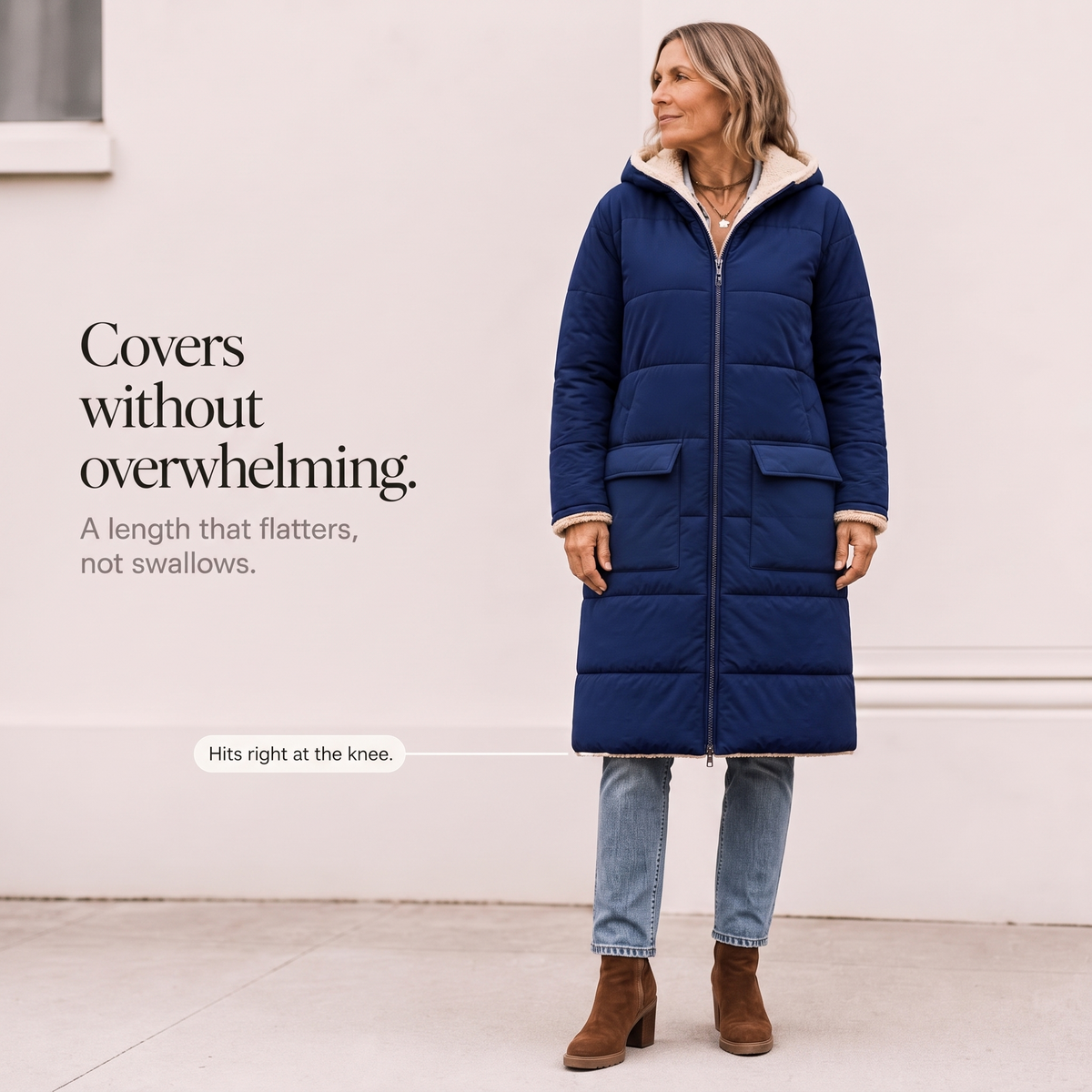 Veluna Reversible Quilted Coat - Sherpa-Look Women's Coat