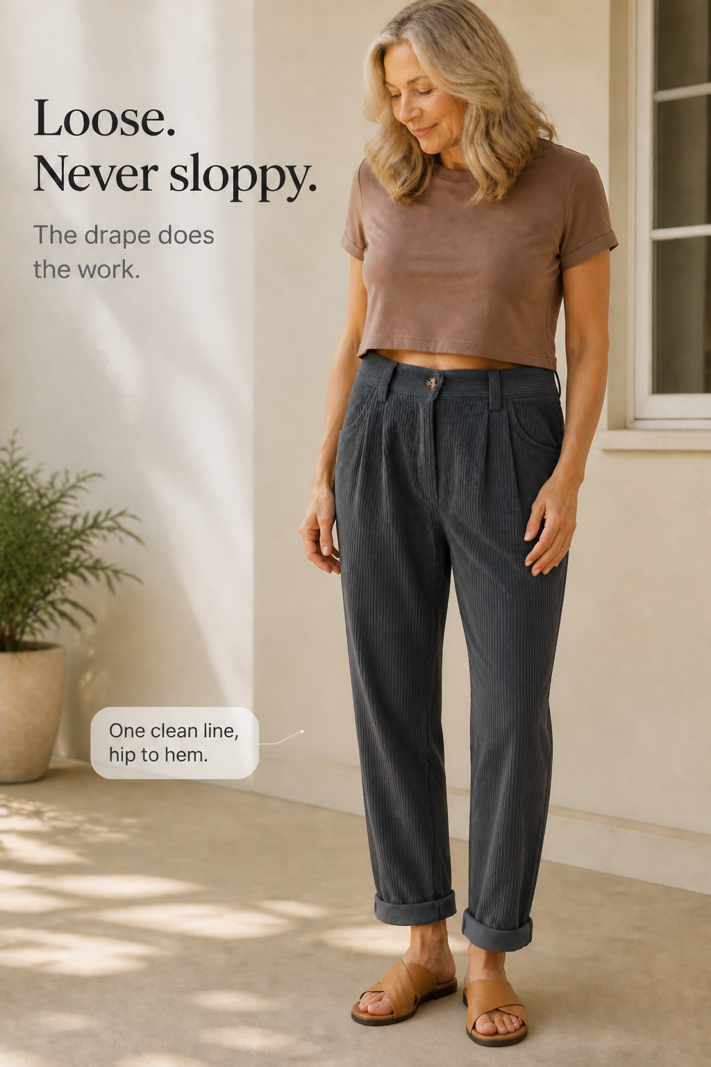 Linelle Pleated Trousers - Women's Wide Leg Trousers