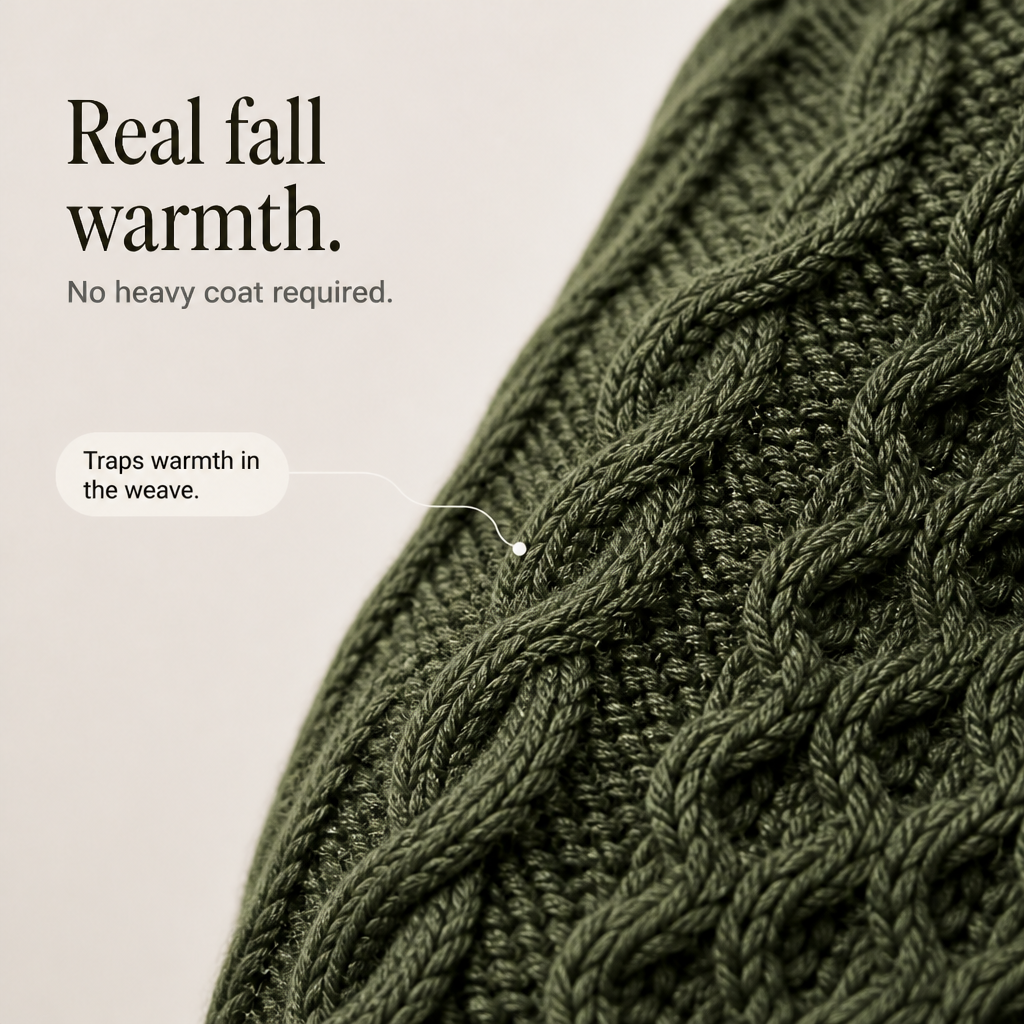 Cable & Cove Poncho Jumper - Women's Cable Knit Roll Neck