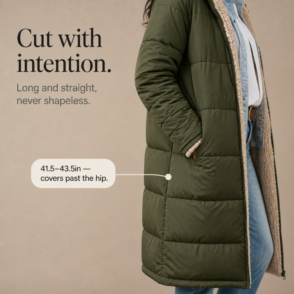 Wintervia Sherpa Long Coat - Windproof Women's Hooded Coat