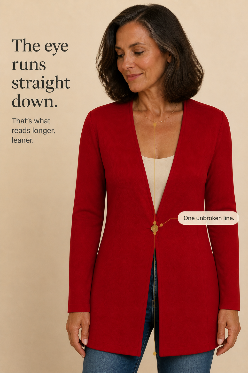 Linevalle A Line Blazer - Women's V Neck One Button Blazer