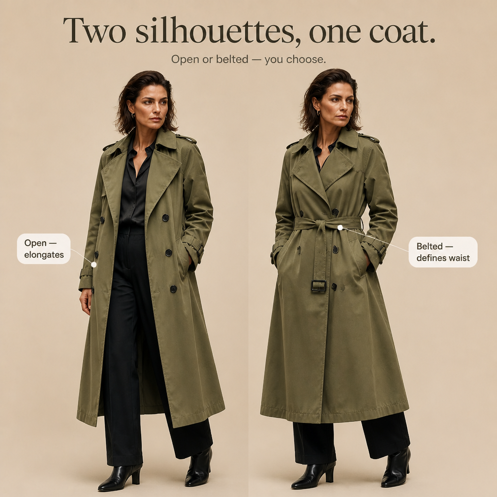 Mayfield Long Trench Coat - Women's Double-Breasted Coat