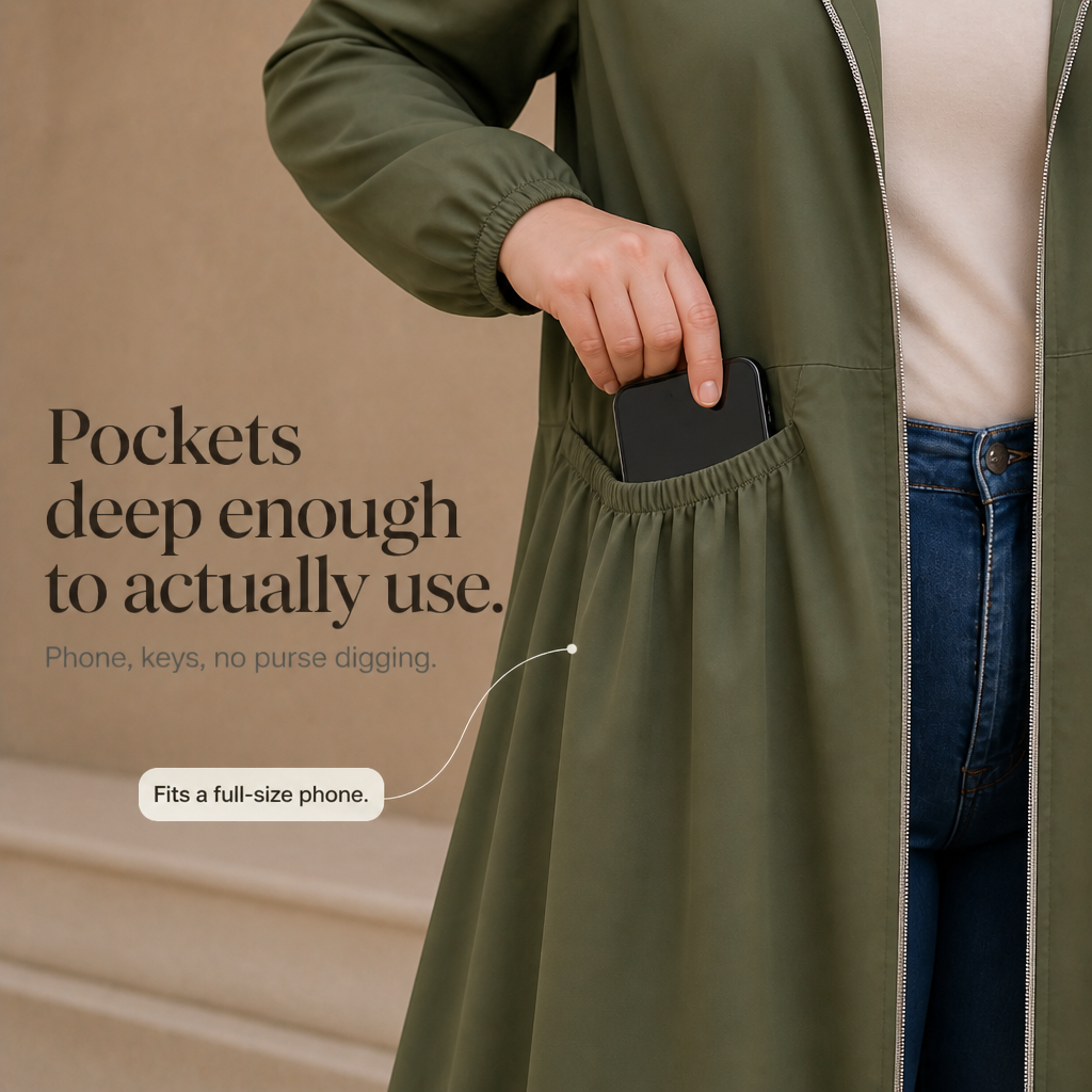 Rainbella Peplum Rain Jacket - Women's Flared Hem Raincoat