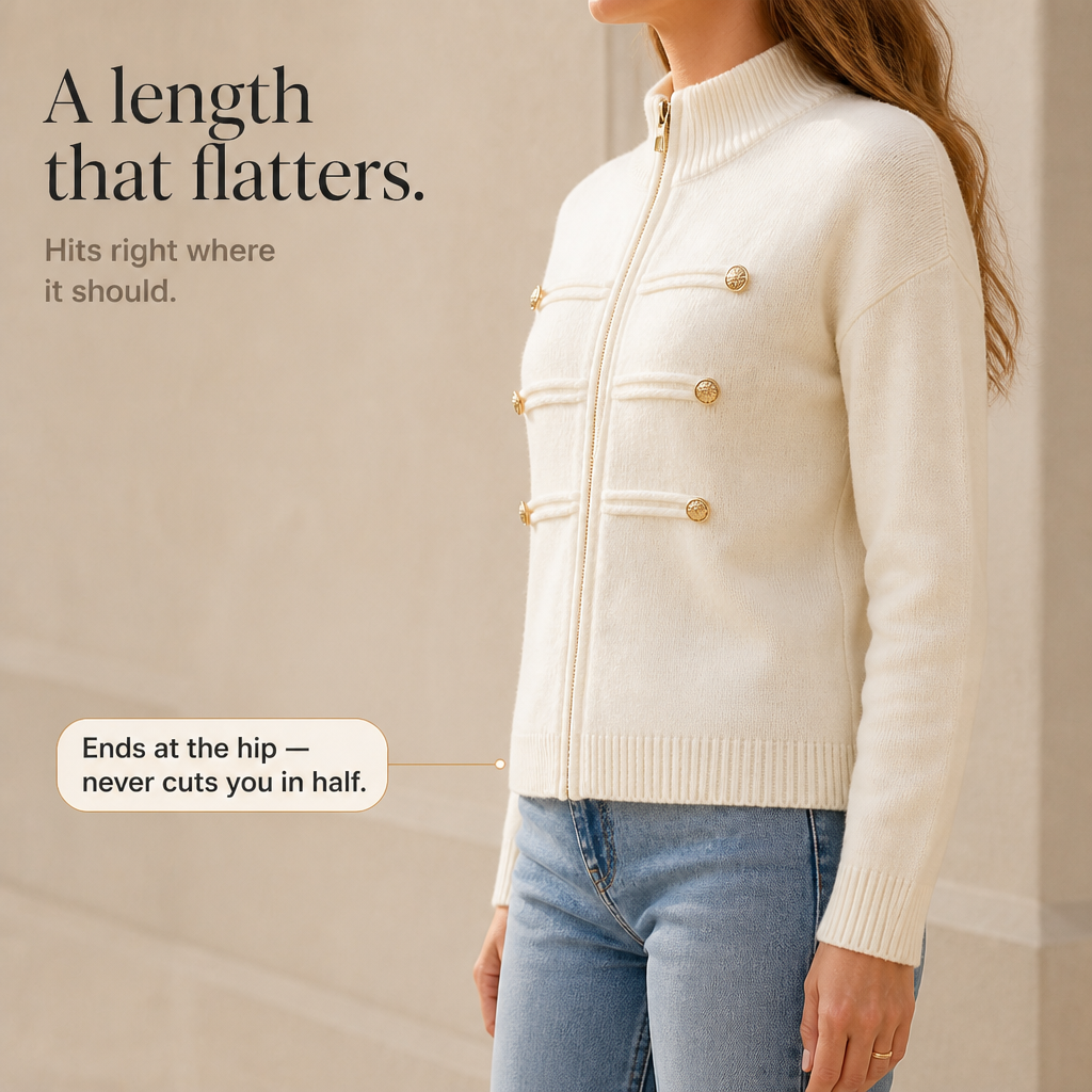 Zipelle Two-Way Zip Cardigan - Women's Sweater Jacket