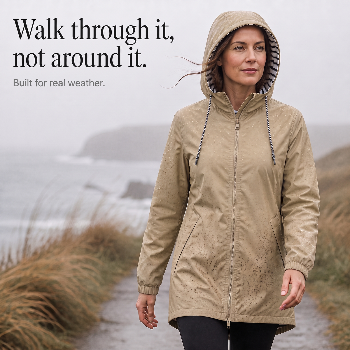 Rainfell Hooded Rain Jacket - Women's Packable Raincoat