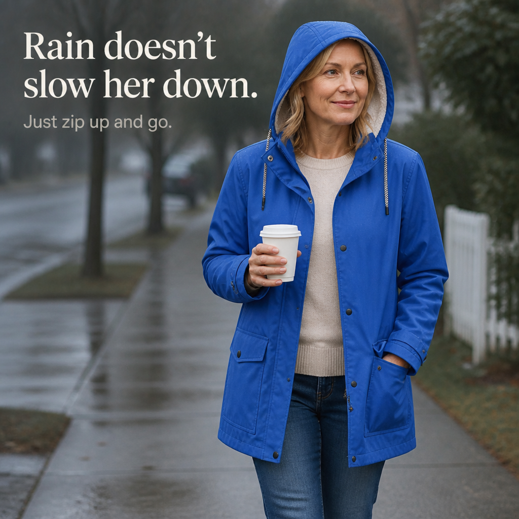 Windloft Plush-Lined Jacket - Hooded Women's Rain Coat