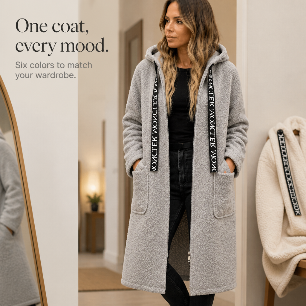 Wearbella Hooded Long Coat - Zip Front Women's Coat