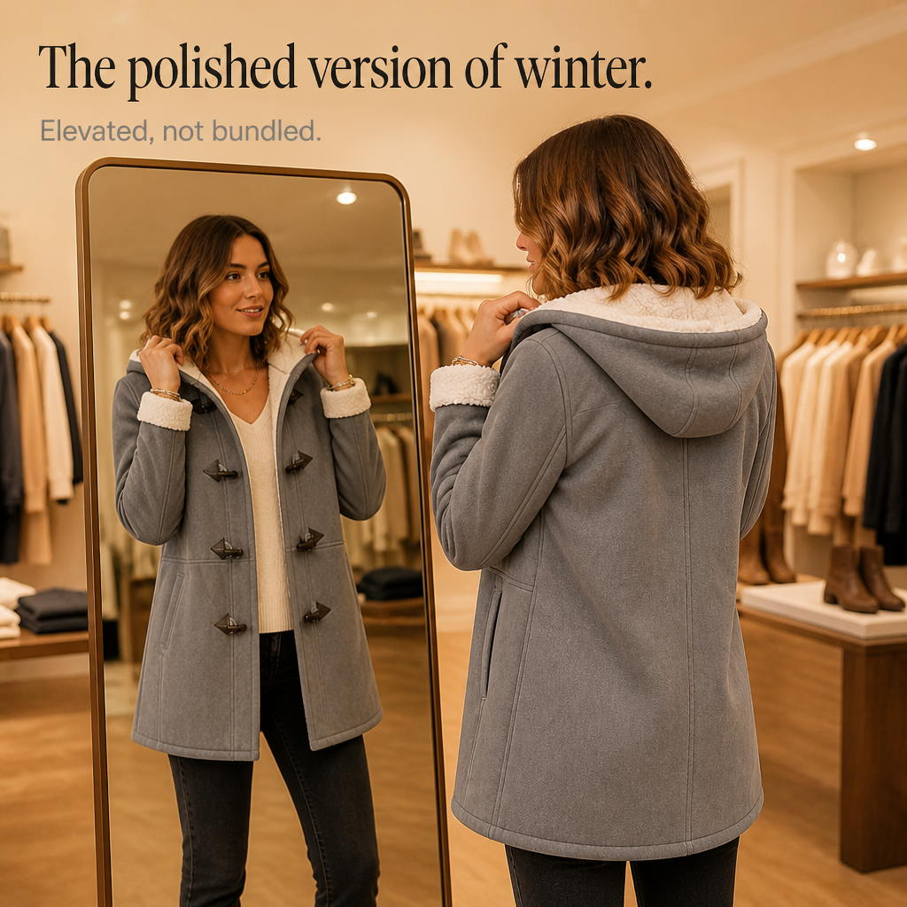 Plushbelle Faux Shearling Coat - Women's Hooded Winter Coat