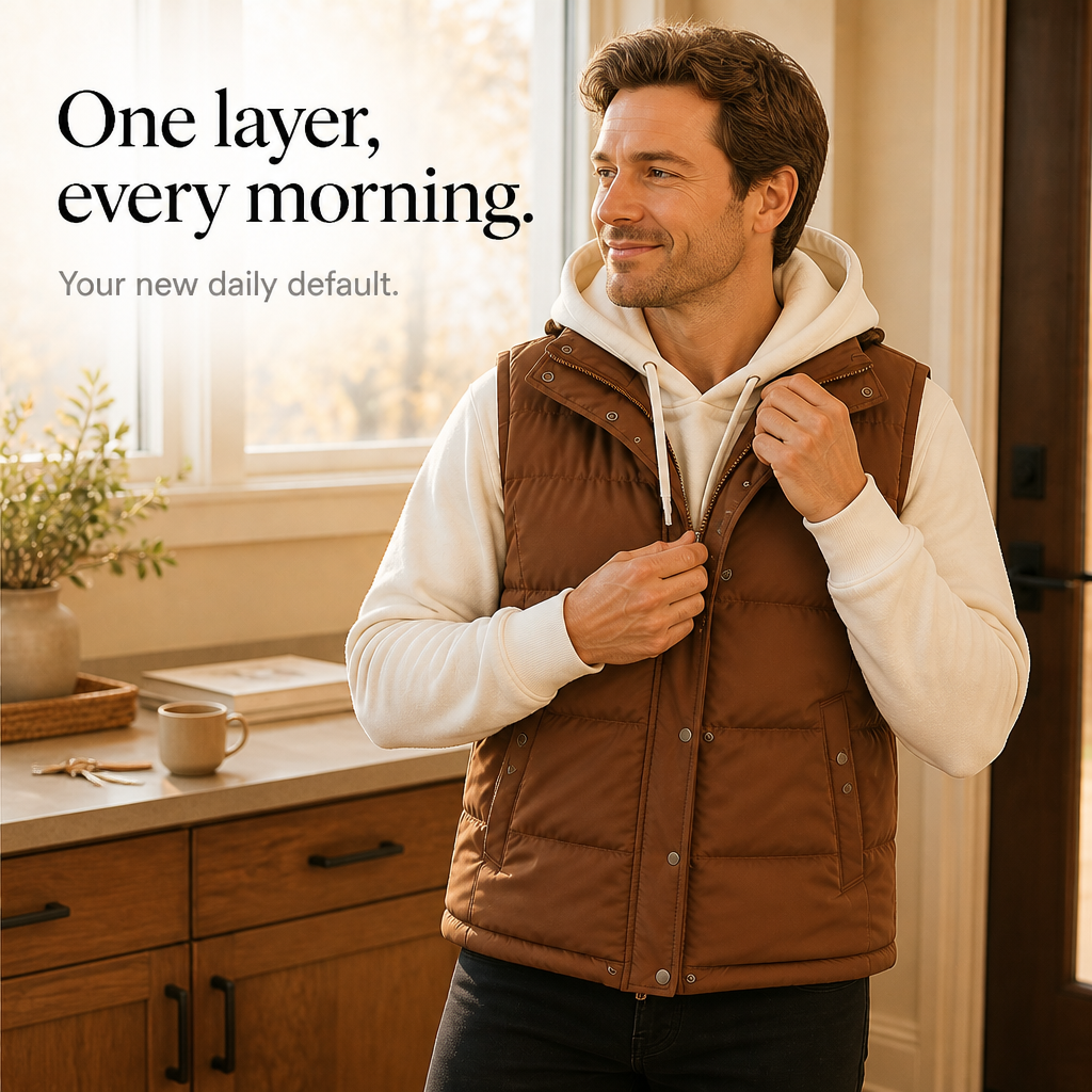 Wraverly Double Hood Puffer Vest - Women's Layered Gilet