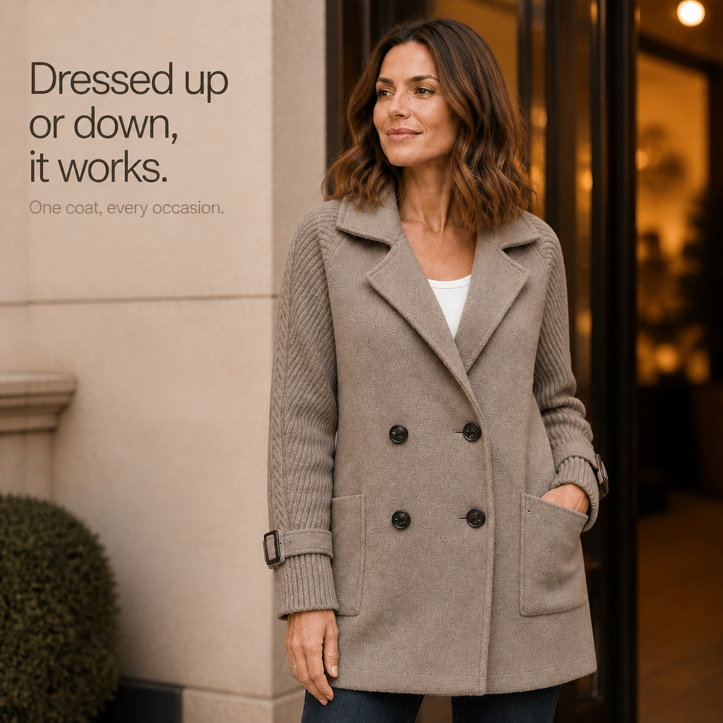 Doubletake Double-Breasted Coat - Lapel Women's Work Coat