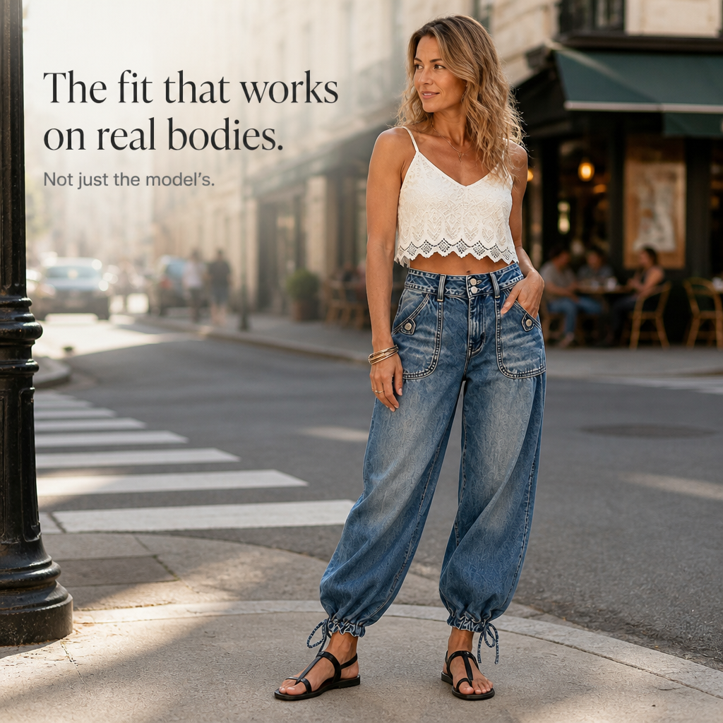 Barrelette Barrel Jeans - Tie Hem High Waist Women's Jeans