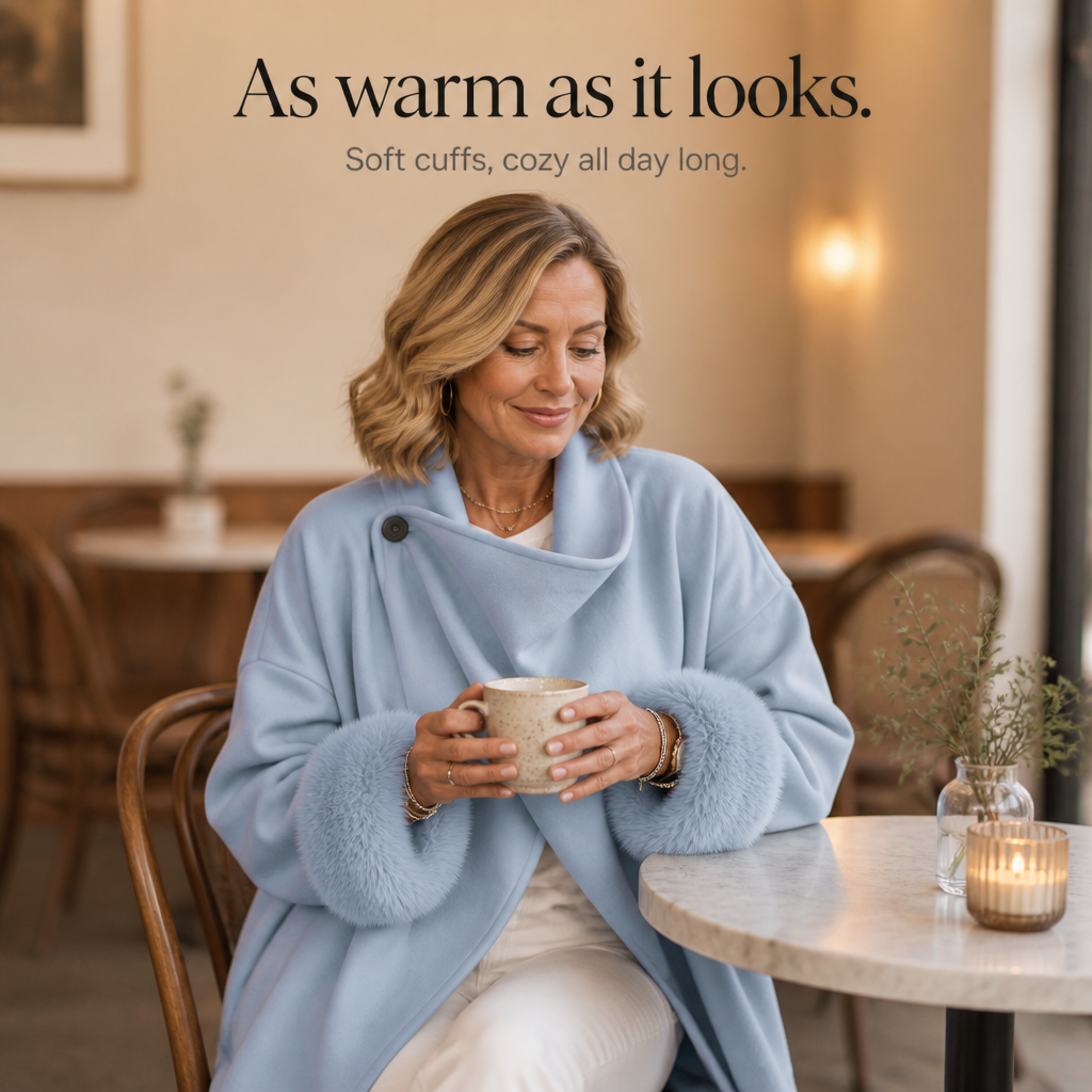 Wearbella Wrap Jacket - Women's Faux Fur Cuff Wrap Coat