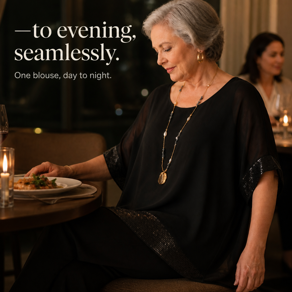 Wearbella Sequin Trim Tunic - Women's Relaxed Blouse