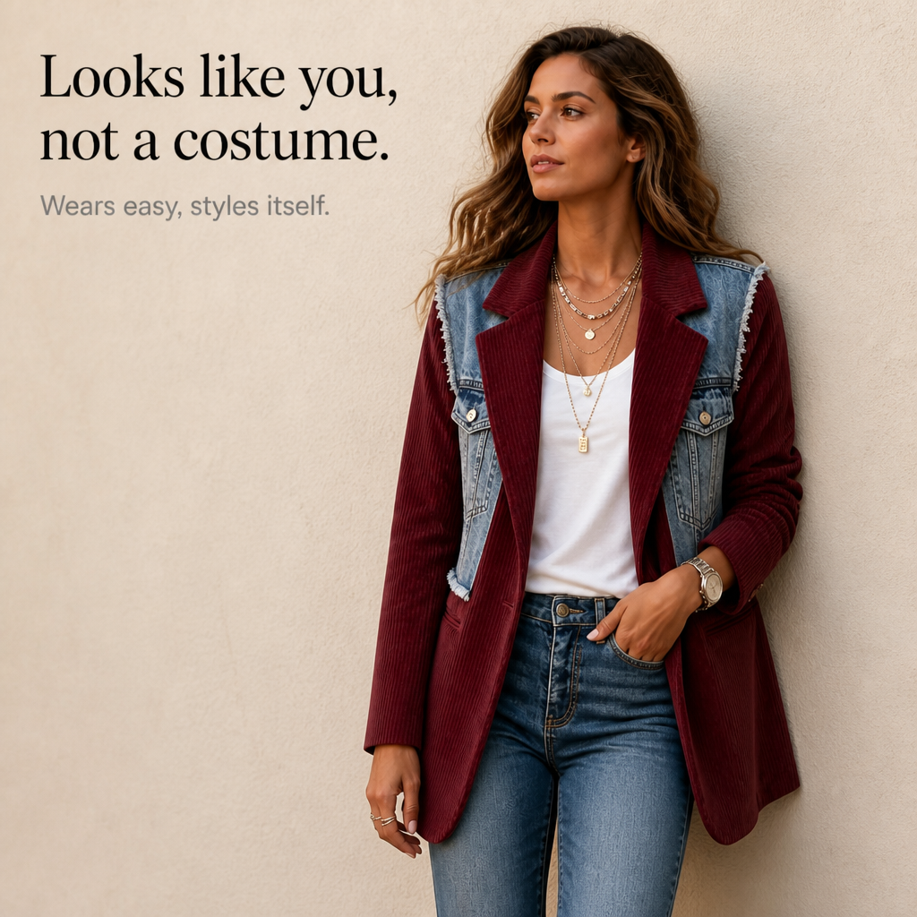 Corvella Denim Corduroy Blazer - Women's Raw Hem Blazer