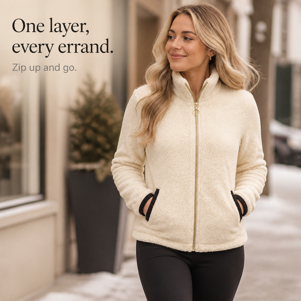 Cozyline Fleece Zip Jacket - Double-Layer Women's Jacket