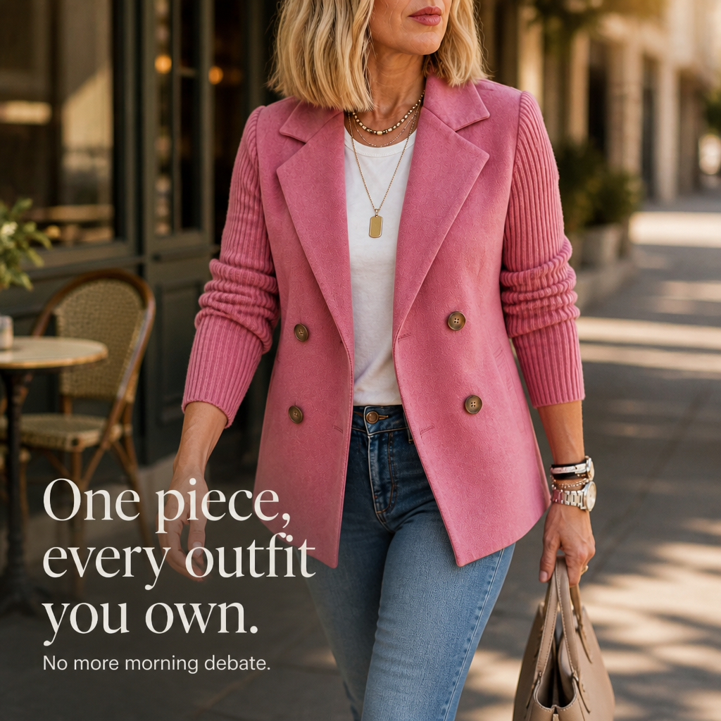 Wearbella Knit Sleeve Blazer - Women's Double Breasted