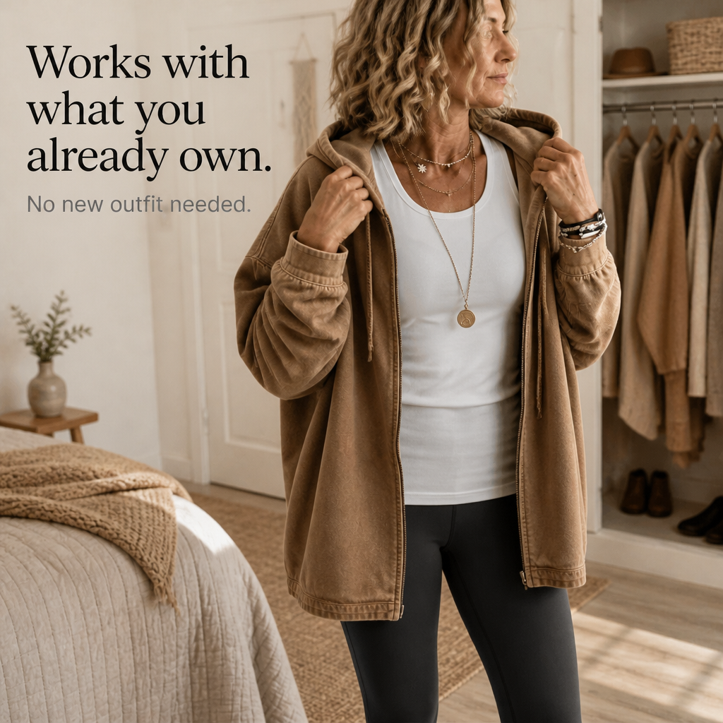 Denimelle Denim-Look Hoodie - Relaxed Women's Hooded Top